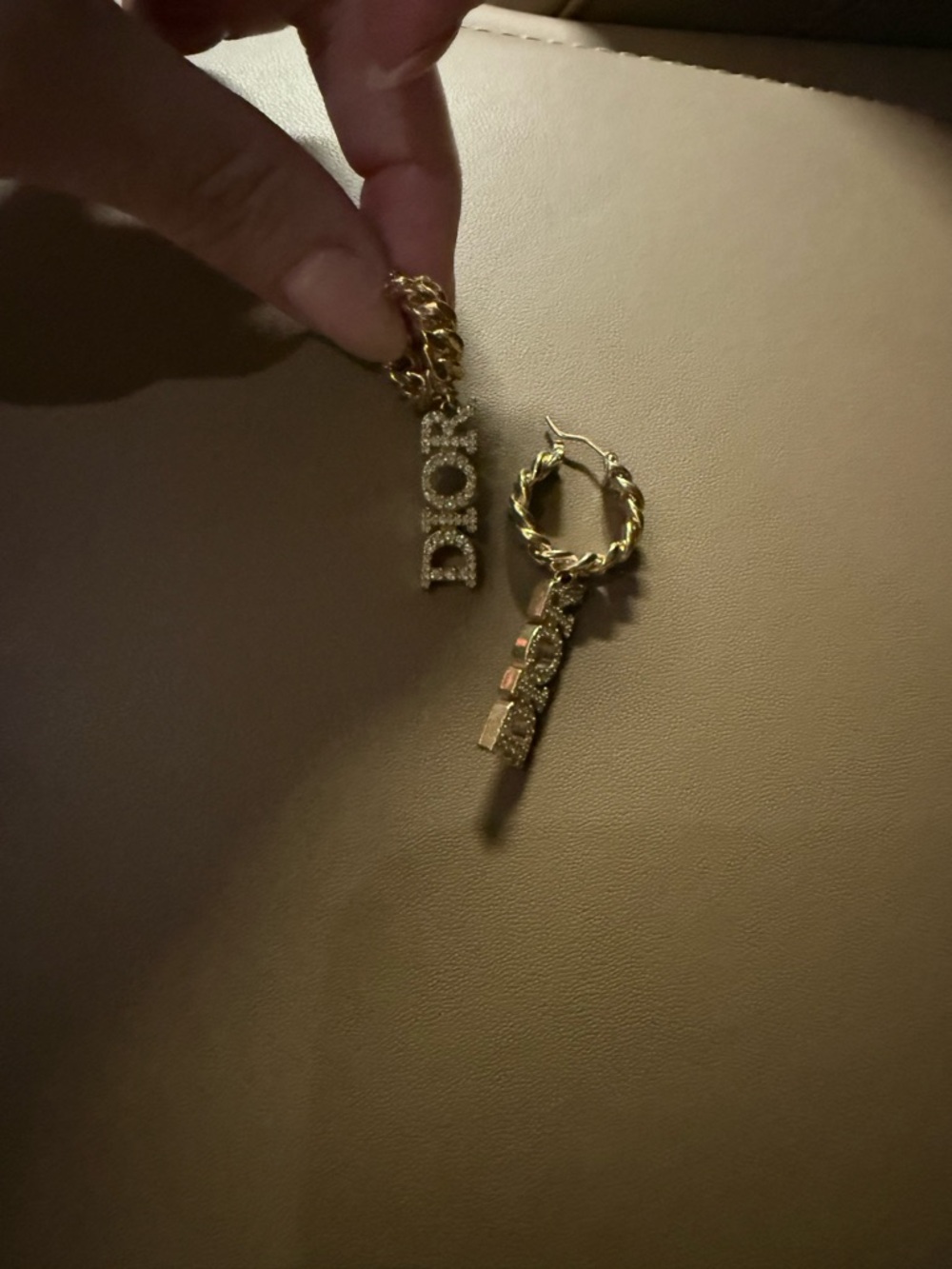 Dior Gold Floral-Textured Hoop Earrings